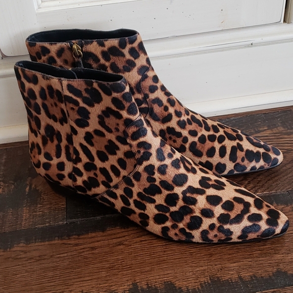 J. Crew Shoes - J Crew Pointy toe boots leopard calf hair AJ153
